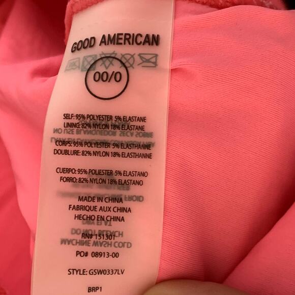 NWT Good American Always Fits Shoulder One-Piece Swimsuit in Bright Pink - Picture 5 of 10